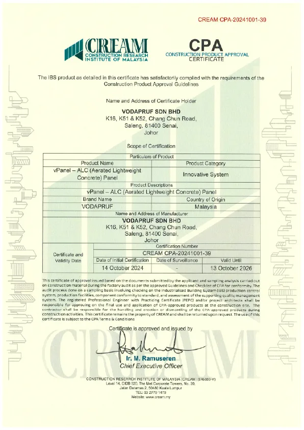 CPA CERTIFICATE - VODAPRUF SDN BHD